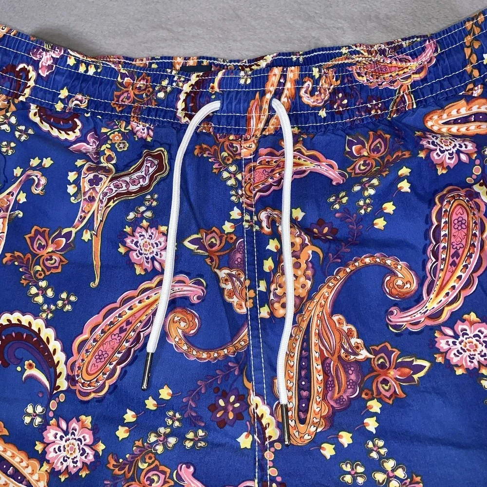 Polo Ralph Lauren Swim Trunks Mens Large Blue All Over AOP Design Mesh‎ Lining